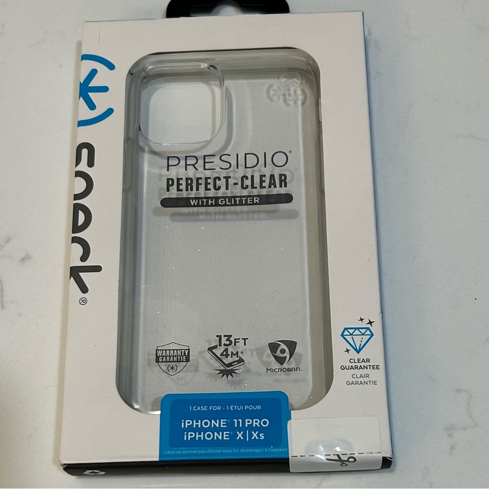 Speck Presidio Perfect-Clear Case with glitter for Apple iPhone 11 Pro/ X / XS